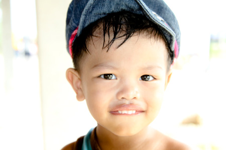 Children having fun face actionの写真素材