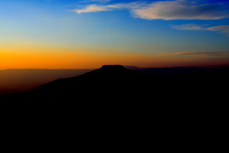Beautiful landscape Mountain and sunset at north of Thailand,Fuji of Thailandの写真素材