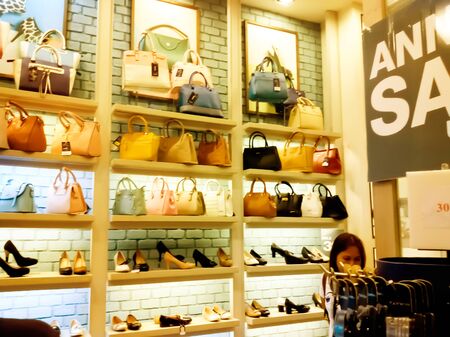 Shoes department store with bokeh for background usageの写真素材