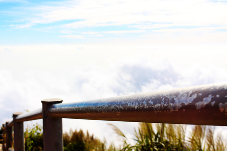Beautiful and famous travel location The landscape photo, beautiful sea fog in morning time at Phu Tub Berk Viewpoint, Phu Hin Rong Kla National Park in Thailandの写真素材