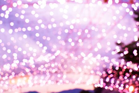 Defocused abstract blue lights background, bokeh lights wall conceptの写真素材