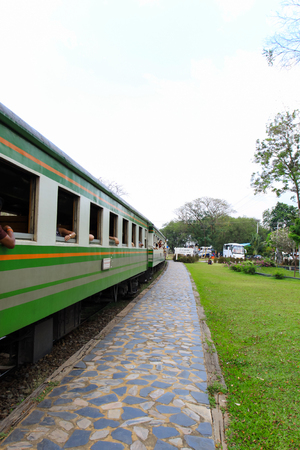 Kanchanaburi Train travel in cityのeditorial素材