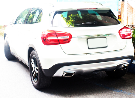 white color luxury sedan auto car designの写真素材