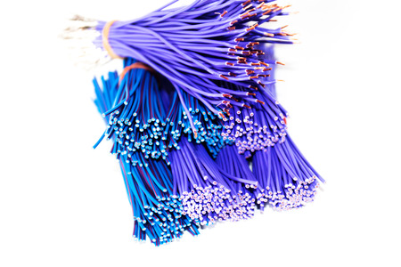 Colored electrical cables and wiresの写真素材