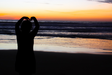 Beautiful sunset evening time at Phuket Viewpoint south of Thailandの写真素材