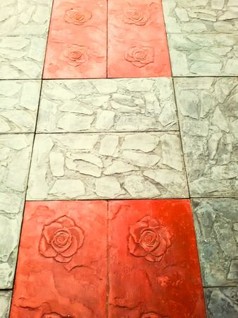 Background with a pattern and texture of cobble stonesの写真素材