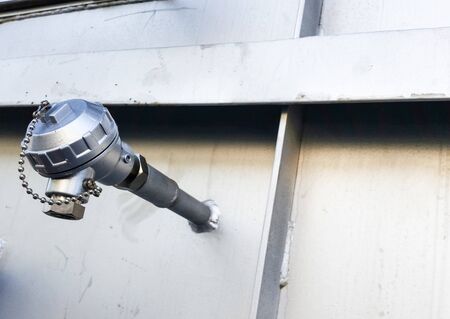 Close up Thermocouple for temperature check industrial work and heating work in factoryの写真素材