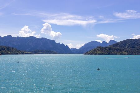 Water storage electricity dams Travel and leisure,Ratchaprapa Dam Surat Thani in Thailand a beautiful tourist destination の写真素材