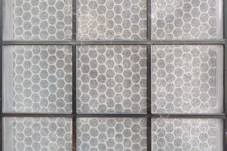 Close up carbon filter and cat fur on net surface cleaning  air purifier in service check