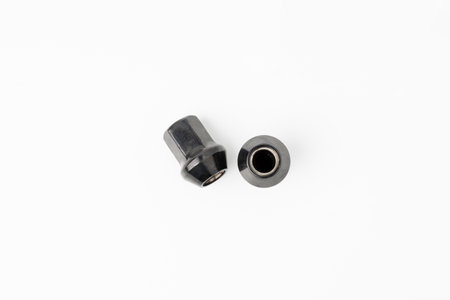 Wheel nut of a car on white background : auto parts conceptの写真素材