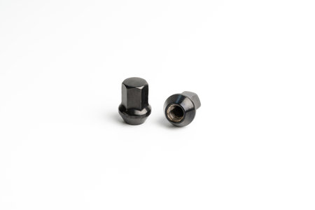 Wheel nut of a car on white background : auto parts conceptの写真素材
