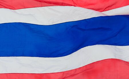 Waving colorful Thai flagの写真素材
