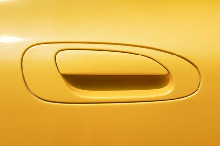 Yellow Car door handleの写真素材