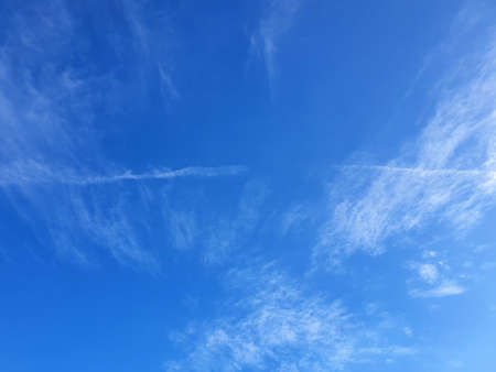 Cloudscape of natural sky with blue sky and white clouds in the sky use for wallpaper backgroundの写真素材