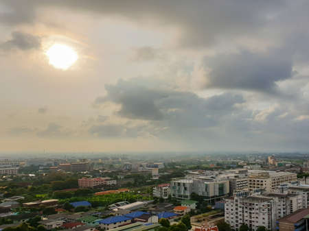 Bangkok, Thailand - August 20, 2021 : Cityscape and building of city in daytime from skyscraper of Bangkok. Bangkok is the capital and the most populous city of Thailand.のeditorial素材