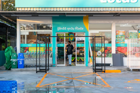 Bangkok, Thailand - November 22, 2021 : Unidentified supermarket or hypermarket is a popular destination for shopping a food and relaxing family.のeditorial素材