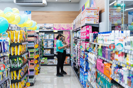 Bangkok, Thailand - November 23, 2021 : Unidentified supermarket or hypermarket is a popular destination for shopping a food and relaxing family.のeditorial素材