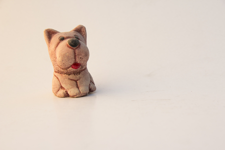 plaster dog statueの写真素材