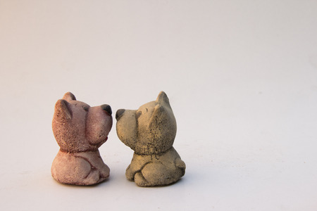 plaster dog statue