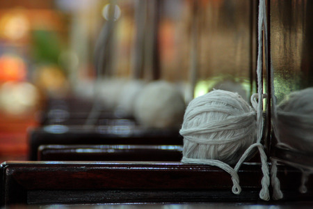 holy thread in the sacrifice ceremonyの写真素材
