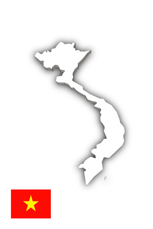 Map of Vietnam whiteの写真素材