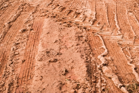 mud and tire tracksの写真素材