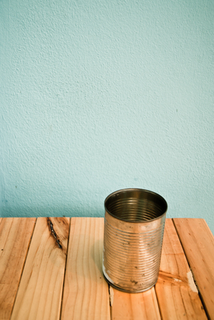 Cans on the tableの写真素材