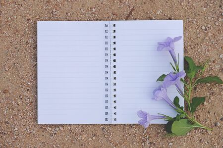 Notebook with Purple flower