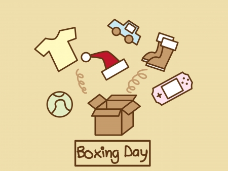 Illustration of many stuff out of the boxのイラスト素材