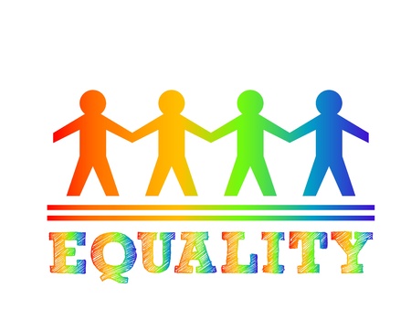 Illustration of paper man for equality concept
