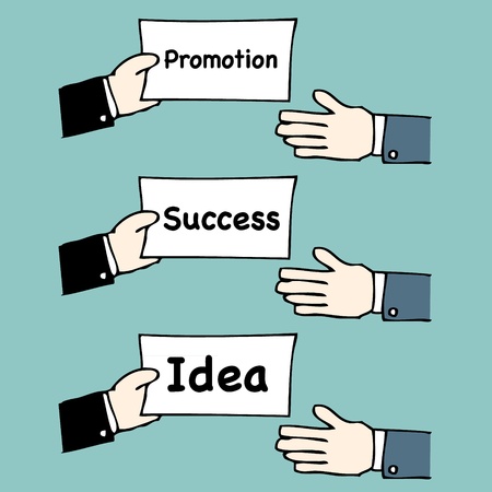 Illustration of hand drawn businessman give success