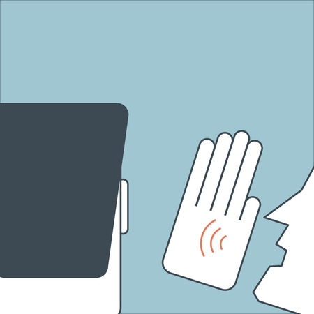 Illustration of man speak to ear to tell somethingのイラスト素材