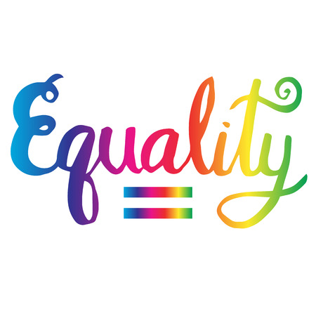 Illustration of hand writing the word equalityのイラスト素材