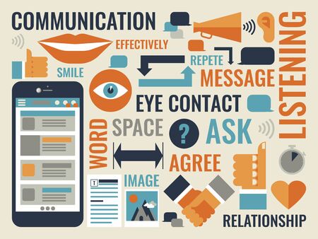 Illustration of communication infographic iconのイラスト素材