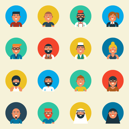 Illustration of character design diversity people, flat designのイラスト素材