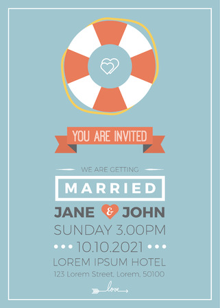 Vintage wedding invitation card A5 size frame layout print templateのイラスト素材