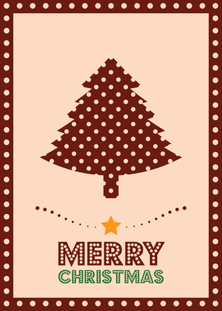 Christmas greeting card template in vintage minimal styleのイラスト素材
