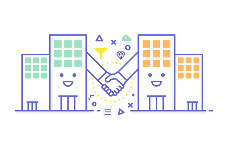 B2B - business to business concept illustrationのイラスト素材