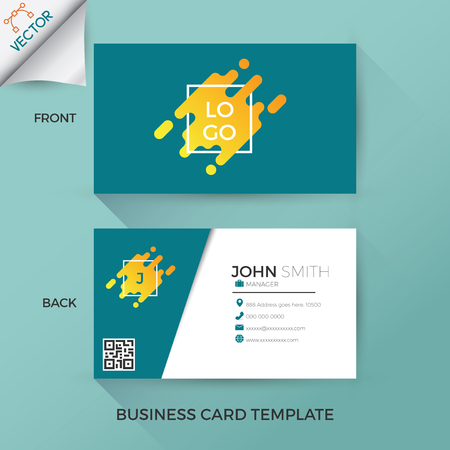 Business card template in creative, modern and clean style with front and back layoutのイラスト素材