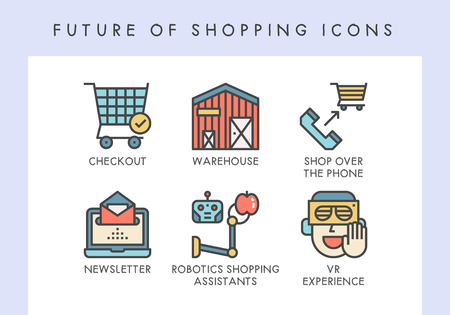 Future of shopping concept icons for website, blog, app, presentation, etc.のイラスト素材
