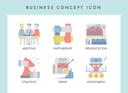 Business concept illustration icons for website, web, blog, presentation, etc.のイラスト素材