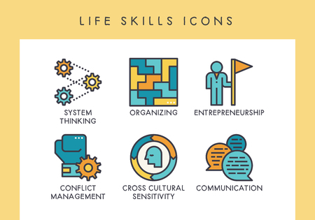 Life skill concept icons for web, app, presentation, etc.のイラスト素材