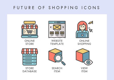 Future of shopping concept icons for website, blog, app, presentation, etc.のイラスト素材