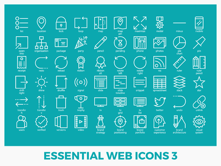Essential mixed web icons set in modern line icon style for ui, ux, website, web, app graphic designのイラスト素材