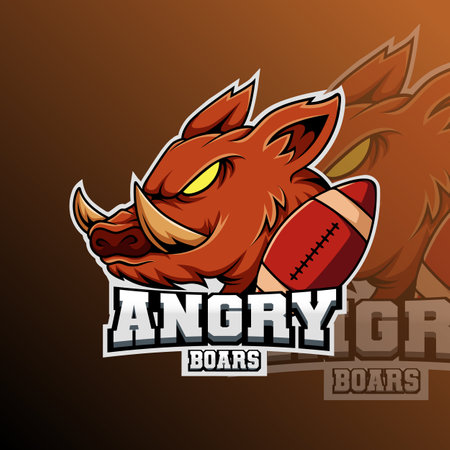Angry Boars Animal Logo Sport Club Team Badgeのイラスト素材
