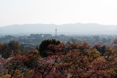 Cityscape view of Kyoto city in Japan