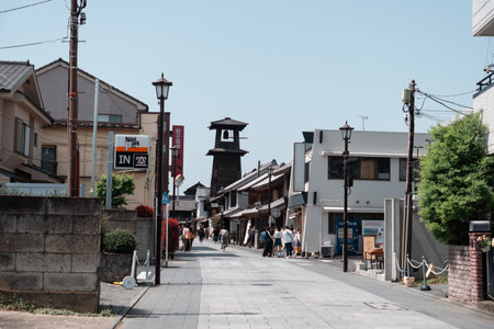 KAWAGOE, JAPAN - APRIL 11, 2023: View of Starbucks storefront at Kanetsuki Streetのeditorial素材