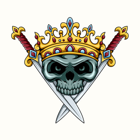 Illustration of mafia human skull mascot character withのイラスト素材