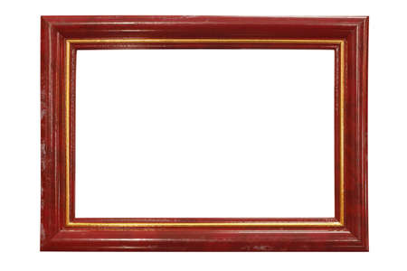 Wood frame isolated on whiteの写真素材