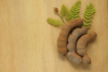 The tamarind on the wooden floorの写真素材